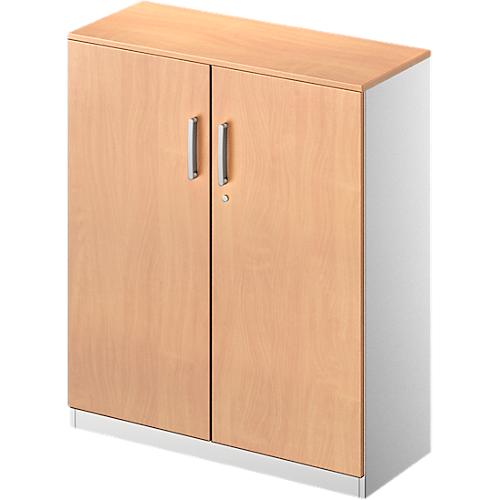 Schäfer Shop Genius Flügeltürenschrank TETRIS SOLID, 3 OH, B 800 mm, abschließbar, mit Abdeckplatte, Buche-Dekor/weißalu