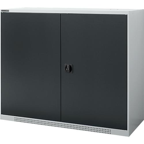 Schäfer Shop Genius Flügeltürschrank FS, 3 OH, abschließbar, 2 Fachböden, bis 450 kg, Stahl, weißaluminium RAL 9006/anthrazitgrau RAL 7016