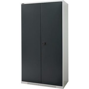 Schäfer Shop Genius Flügeltürschrank FS, 5 OH, abschließbar, 4 Fachböden, bis 450 kg, B 1055 mm, Stahl, lichtgrau RAL 7035/anthrazitgrau RAL 7016
