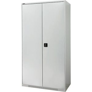 Schäfer Shop Genius Flügeltürschrank FS, 5 OH, abschließbar, 4 Fachböden, bis 450 kg, B 1055 mm, Stahl, lichtgrau RAL 7035/lichtgrau RAL 7035