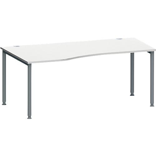 Schäfer Shop Genius Freiformschreibtisch MODENA FLEX, Ansatz links B 1800 mm, lichtgrau/anthrazit