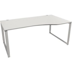 Schäfer Shop Genius Freiformschreibtisch MODENA FLEX, Bügelfuß, manuell höhenverstellbar, Ansatz rechts, B 1800 mm, lichtgrau Schäfer Shop Genius Freiformschreibtisch MODENA FLEX, Bügelfuß, manuell höhenverstellbar, Ansatz rechts, B 1800 mm, lichtgrau