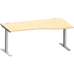 Schäfer Shop Genius Freiformschreibtisch MODENA FLEX, C-Fuß-Rechteckrohr, B 1800 mm, Ansatz rechts, Ahorn/weißalu Schäfer Shop Genius Freiformschreibtisch MODENA FLEX, C-Fuß-Rechteckrohr, B 1800 mm, Ansatz rechts, Ahorn/weißalu
