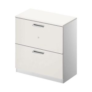 Schäfer Shop Genius Hängeregistraturschrank TETRIS SOLID, 2 OH, B 800 mm, abschließbar, mit Abdeckplatte, weiß/weißalu