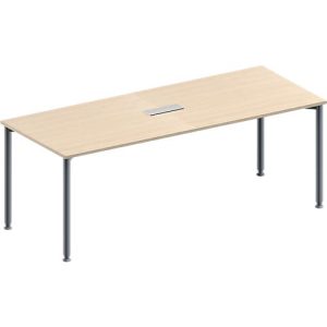 Schäfer Shop Genius Konferenztisch MODENA FLEX, 3-fach Anschluss, Rechteck, 4-Fuß Rundrohr, B 2000 x T 800 x H 720-840 mm, Ahorn/weißalu Schäfer Shop Genius Konferenztisch MODENA FLEX, 3-fach Anschluss, Rechteck, 4-Fuß Rundrohr, B 2000 x T 800 x H 720-840 mm, Ahorn/weißalu