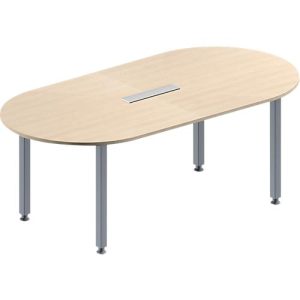 Schäfer Shop Genius Konferenztisch MODENA FLEX, 6-fach Anschluss, Oval, 4-Fuß Quadratrohr, B 2000 x T 1000 x H 720-840 mm, Ahorn/weißalu Schäfer Shop Genius Konferenztisch MODENA FLEX, 6-fach Anschluss, Oval, 4-Fuß Quadratrohr, B 2000 x T 1000 x H 720-840 mm, Ahorn/weißalu