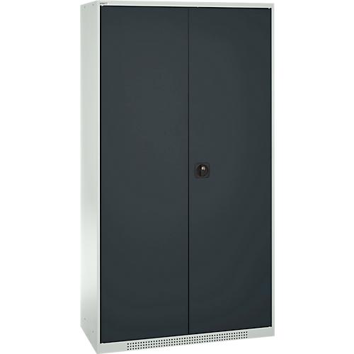Schäfer Shop Genius Materialschrank FS, 5 OH, abschließbar, Lochrasterwände/3 Fachböden, bis 450 kg, B 1055 x T 520 x H 1950 mm, lichtgrau/anthrazitgrau