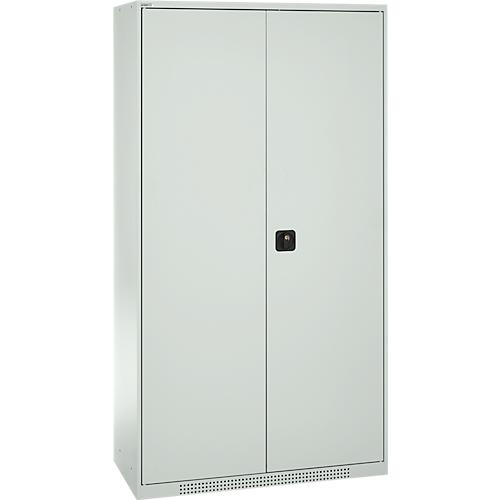 Schäfer Shop Genius Materialschrank FS, 5 OH, abschließbar, Lochrasterwände/3 Fachböden, bis 450 kg, B 1055 x T 520 x H 1950 mm, lichtgrau/lichtgrau