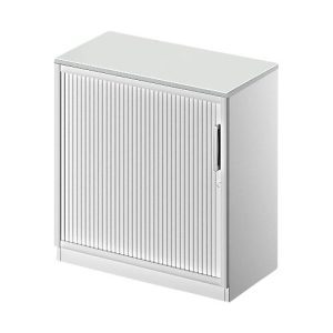 Schäfer Shop Genius Querrollladenschrank TETRIS SOLID, 2 OH, B 800 mm, inkl. 19 mm Abdeckplatte, lichtgrau/weißalu/weißalu