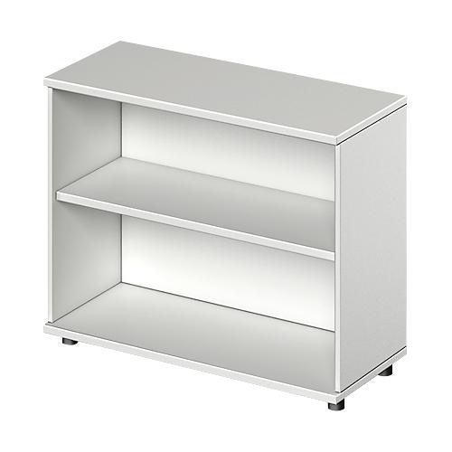 Schäfer Shop Genius Regal TETRIS WOOD, 2 OH, Höhe inkl. Gleiter, B 1000 mm, lichtgrau