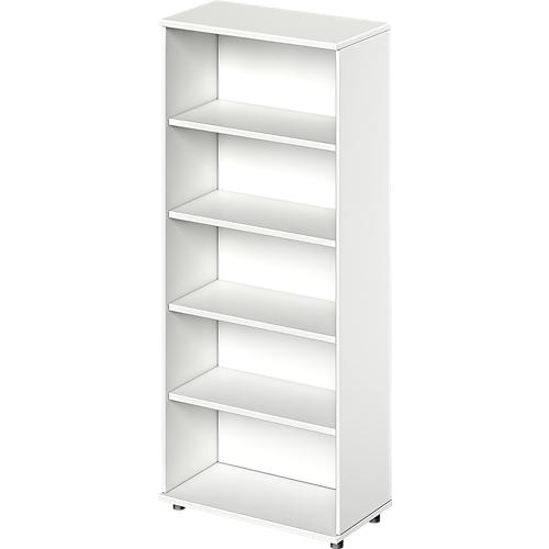 Schäfer Shop Genius Regal TETRIS WOOD, 5 OH, Höhe inkl. Gleiter, B 800 mm, weiß