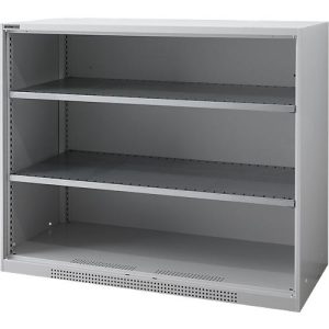 Schäfer Shop Genius Regalschrank FS, 3 OH, 2 höhenverstellbare Fachböden, bis 450 kg, B 1343 x T 620 x H 1105 mm, Stahl, weißaluminium RAL 9006