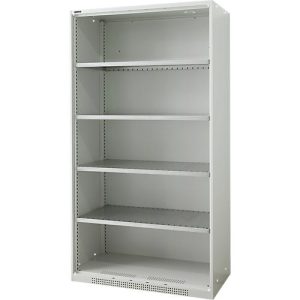 Schäfer Shop Genius Regalschrank FS, Stahl, mit Belüftungslöchern, B 1055 x T 520 x H 1950 mm, 5 OH, Lichtgrau, bis 500 kg