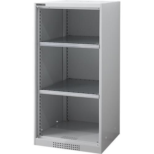 Schäfer Shop Genius Regalschrank FS, Stahl, mit Belüftungslöchern, B 545 x T 520 x H 1105 mm, 3 OH, Weißalu, bis 150 kg