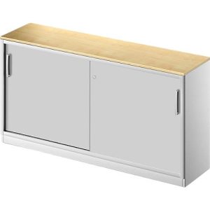 Schäfer Shop Genius Schiebetürenschrank TETRIS SOLID, 2 OH, B 1600 mm, inkl. 19 mm Abdeckplatte, Ahorn-Dekor/weißalu Schäfer Shop Genius Schiebetürenschrank TETRIS SOLID, 2 OH, B 1600 mm, inkl. 19 mm Abdeckplatte, Ahorn-Dekor/weißalu