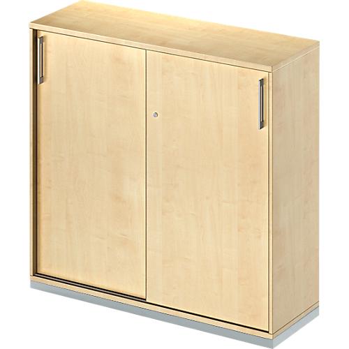 Schäfer Shop Genius Schiebetürenschrank TETRIS WOOD, 3 OH, B 1200 mm, inkl. Stahlsockel, Ahorn-Dekor