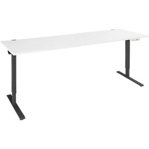 Schäfer Shop Genius Schreibtisch AERO FLEX, elektrisch höhenverstellbar, Rechteck, C-Fuß, B 2000 x T 800 x H 700-1200 mm, weiß/schwarz + Memorypanel Schäfer Shop Genius Schreibtisch AERO FLEX, elektrisch höhenverstellbar, Rechteck, C-Fuß, B 2000 x T 800 x H 700-1200 mm, weiß/schwarz + Memorypanel