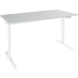Schäfer Shop Genius Schreibtisch AERO FLEX, elektrisch höhenverstellbar, Rechteck, T-Fuß, B 1200 mm, lichtgrau/weißalu + Memorypanel Schäfer Shop Genius Schreibtisch AERO FLEX, elektrisch höhenverstellbar, Rechteck, T-Fuß, B 1200 mm, lichtgrau/weißalu + Memorypanel