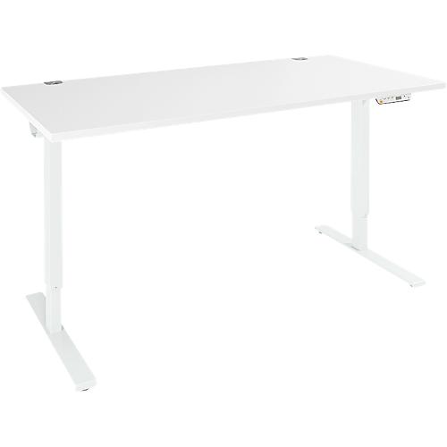 Schäfer Shop Genius Schreibtisch AERO FLEX, elektrisch höhenverstellbar, Rechteck, T-Fuß, B 1200 mm, weiß/weiß + Memorypanel