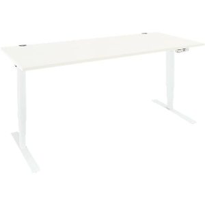 Schäfer Shop Genius Schreibtisch AERO FLEX, elektrisch höhenverstellbar, Rechteck, T-Fuß, B 1600 mm, weiß/weiß + Memorypanel