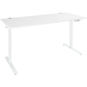 Schäfer Shop Genius Schreibtisch AERO FLEX, elektrisch höhenverstellbar, Rechteck, T-Fuß, B 1800 mm, weiß/weiß + Memorypanel