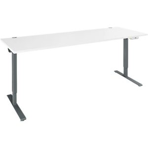 Schäfer Shop Genius Schreibtisch AERO FLEX, elektrisch höhenverstellbar, Rechteck, T-Fuß, B 2000 mm, weiß/antharzit + Memorypanel Schäfer Shop Genius Schreibtisch AERO FLEX, elektrisch höhenverstellbar, Rechteck, T-Fuß, B 2000 mm, weiß/antharzit + Memorypanel