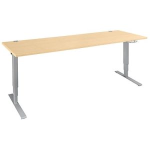 Schäfer Shop Genius Schreibtisch AERO FLEX, elektrisch höhenverstellbar, Rechteck, T-Fuß, B 2000 x T 800 x H 620-1280 mm, Ahorn/weißalu Schäfer Shop Genius Schreibtisch AERO FLEX, elektrisch höhenverstellbar, Rechteck, T-Fuß, B 2000 x T 800 x H 620-1280 mm, Ahorn/weißalu