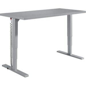 Schäfer Shop Genius Schreibtisch Elements, elektrisch höhenverstellbar, Rechteck, T-Fuß, B 1600 x T 800 x H 645-1300 mm, silber/weiß + Technikeinbau Schäfer Shop Genius Schreibtisch Elements, elektrisch höhenverstellbar, Rechteck, T-Fuß, B 1600 x T 800 x H 645-1300 mm, silber/weiß + Technikeinbau