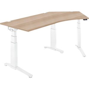 Schäfer Shop Genius Schreibtisch ERGOSTYLE S, 135°, elektrisch höhenverstellbar, Ansatz rechts, zweistufig, C-Fuß, B 2165 x T 800 x H 645-1305 mm, inkl. Memory Master, Eiche/weiß Schäfer Shop Genius Schreibtisch ERGOSTYLE S, 135°, elektrisch höhenverstellbar, Ansatz rechts, zweistufig, C-Fuß, B 2165 x T 800 x H 645-1305 mm, inkl. Memory Master, Eiche/weiß