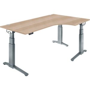Schäfer Shop Genius Schreibtisch ERGOSTYLE S, 90°, Ansatz rechts, elektrisch höhenverstellbar, C-Fuß, zweistufig, B 2000 x T 800 x H 645-1305 mm, inkl. Memory Master, Eiche/anthrazit Schäfer Shop Genius Schreibtisch ERGOSTYLE S, 90°, Ansatz rechts, elektrisch höhenverstellbar, C-Fuß, zweistufig, B 2000 x T 800 x H 645-1305 mm, inkl. Memory Master, Eiche/anthrazit