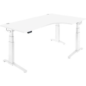 Schäfer Shop Genius Schreibtisch ERGOSTYLE S, 90°, Ansatz rechts, elektrisch höhenverstellbar, C-Fuß, zweistufig, B 2000 x T 800 x H 645-1305 mm, inkl. Memory Master, weiß/weiß Schäfer Shop Genius Schreibtisch ERGOSTYLE S, 90°, Ansatz rechts, elektrisch höhenverstellbar, C-Fuß, zweistufig, B 2000 x T 800 x H 645-1305 mm, inkl. Memory Master, weiß/weiß