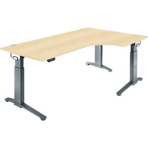 Schäfer Shop Genius Schreibtisch ERGOSTYLE S, 90°, elektrisch höhenverstellbar, Ansatz rechts, C-Fuß, einstufig, B 2000 x T 800 x H 715 – 1182 mm, inkl. Memory Master, Ahorn/anthrazit Schäfer Shop Genius Schreibtisch ERGOSTYLE S, 90°, elektrisch höhenverstellbar, Ansatz rechts, C-Fuß, einstufig, B 2000 x T 800 x H 715 – 1182 mm, inkl. Memory Master, Ahorn/anthrazit