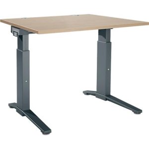 Schäfer Shop Genius Schreibtisch ERGOSTYLE S, manuell höhenverstellbar, Rechteck, C-Fuß, B 1200 x T 800 x H 675-895 mm, eiche/anthrazit Schäfer Shop Genius Schreibtisch ERGOSTYLE S, manuell höhenverstellbar, Rechteck, C-Fuß, B 1200 x T 800 x H 675-895 mm, eiche/anthrazit