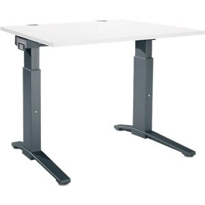 Schäfer Shop Genius Schreibtisch ERGOSTYLE S, manuell höhenverstellbar, Rechteck, C-Fuß, B 1200 x T 800 x H 675-895 mm, weiß/anthrazit Schäfer Shop Genius Schreibtisch ERGOSTYLE S, manuell höhenverstellbar, Rechteck, C-Fuß, B 1200 x T 800 x H 675-895 mm, weiß/anthrazit