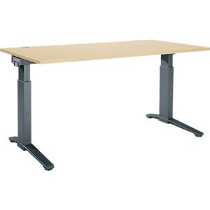Schäfer Shop Genius Schreibtisch ERGOSTYLE S, manuell höhenverstellbar, Rechteck, C-Fuß, B 1600 x T 800 x H 675-895 mm, ahorn/anthrazit Schäfer Shop Genius Schreibtisch ERGOSTYLE S, manuell höhenverstellbar, Rechteck, C-Fuß, B 1600 x T 800 x H 675-895 mm, ahorn/anthrazit
