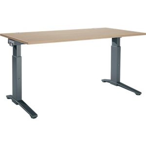 Schäfer Shop Genius Schreibtisch ERGOSTYLE S, manuell höhenverstellbar, Rechteck, C-Fuß, B 1600 x T 800 x H 675-895 mm, eiche/anthrazit Schäfer Shop Genius Schreibtisch ERGOSTYLE S, manuell höhenverstellbar, Rechteck, C-Fuß, B 1600 x T 800 x H 675-895 mm, eiche/anthrazit
