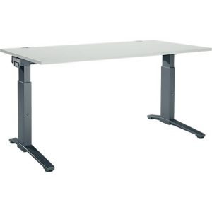 Schäfer Shop Genius Schreibtisch ERGOSTYLE S, manuell höhenverstellbar, Rechteck, C-Fuß, B 1600 x T 800 x H 675-895 mm, lichtgrau/anthrazit Schäfer Shop Genius Schreibtisch ERGOSTYLE S, manuell höhenverstellbar, Rechteck, C-Fuß, B 1600 x T 800 x H 675-895 mm, lichtgrau/anthrazit