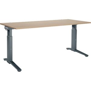 Schäfer Shop Genius Schreibtisch ERGOSTYLE S, manuell höhenverstellbar, Rechteck, C-Fuß, B 1800 x T 800 x H 675-895 mm, eiche/anthrazit Schäfer Shop Genius Schreibtisch ERGOSTYLE S, manuell höhenverstellbar, Rechteck, C-Fuß, B 1800 x T 800 x H 675-895 mm, eiche/anthrazit