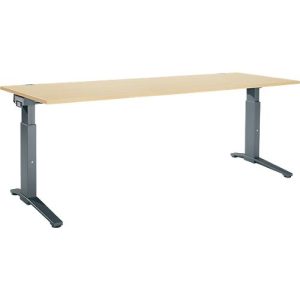 Schäfer Shop Genius Schreibtisch ERGOSTYLE S, manuell höhenverstellbar, Rechteck, C-Fuß, B 2000 x T 800 x H 675-895 mm, ahorn/anthrazit Schäfer Shop Genius Schreibtisch ERGOSTYLE S, manuell höhenverstellbar, Rechteck, C-Fuß, B 2000 x T 800 x H 675-895 mm, ahorn/anthrazit