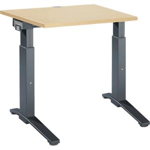 Schäfer Shop Genius Schreibtisch ERGOSTYLE S, manuell höhenverstellbar, Rechteck, C-Fuß, B 800 x T 800 x H 675-895 mm, ahorn/anthrazit Schäfer Shop Genius Schreibtisch ERGOSTYLE S, manuell höhenverstellbar, Rechteck, C-Fuß, B 800 x T 800 x H 675-895 mm, ahorn/anthrazit