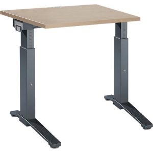 Schäfer Shop Genius Schreibtisch ERGOSTYLE S, manuell höhenverstellbar, Rechteck, C-Fuß, B 800 x T 800 x H 675-895 mm, eiche/anthrazit Schäfer Shop Genius Schreibtisch ERGOSTYLE S, manuell höhenverstellbar, Rechteck, C-Fuß, B 800 x T 800 x H 675-895 mm, eiche/anthrazit