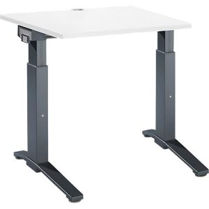 Schäfer Shop Genius Schreibtisch ERGOSTYLE S, manuell höhenverstellbar, Rechteck, C-Fuß, B 800 x T 800 x H 675-895 mm, weiß/anthrazit Schäfer Shop Genius Schreibtisch ERGOSTYLE S, manuell höhenverstellbar, Rechteck, C-Fuß, B 800 x T 800 x H 675-895 mm, weiß/anthrazit
