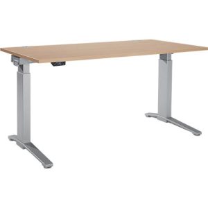 Schäfer Shop Genius Schreibtisch ERGOSTYLE S, Rechteck, elektrisch höhenverstellbar, einstufig, C-Fuß, B 1600 x T 800 x H 715-1182 mm, inkl. Memory Master, Eiche/weißaluminium Schäfer Shop Genius Schreibtisch ERGOSTYLE S, Rechteck, elektrisch höhenverstellbar, einstufig, C-Fuß, B 1600 x T 800 x H 715-1182 mm, inkl. Memory Master, Eiche/weißaluminium
