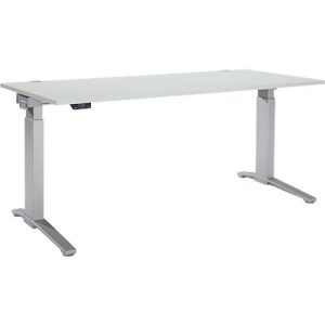 Schäfer Shop Genius Schreibtisch ERGOSTYLE S, Rechteck, elektrisch höhenverstellbar, einstufig, C-Fuß, B 1800 x T 800 x H 715-1182 mm, inkl. Memory Master, lichtgrau/weißaluminium Schäfer Shop Genius Schreibtisch ERGOSTYLE S, Rechteck, elektrisch höhenverstellbar, einstufig, C-Fuß, B 1800 x T 800 x H 715-1182 mm, inkl. Memory Master, lichtgrau/weißaluminium