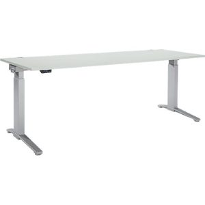 Schäfer Shop Genius Schreibtisch ERGOSTYLE S, Rechteck, elektrisch höhenverstellbar, einstufig, C-Fuß, B 2000 x T 800 x H 715-1182 mm, inkl. Memory Master, lichtgrau/weißaluminium Schäfer Shop Genius Schreibtisch ERGOSTYLE S, Rechteck, elektrisch höhenverstellbar, einstufig, C-Fuß, B 2000 x T 800 x H 715-1182 mm, inkl. Memory Master, lichtgrau/weißaluminium