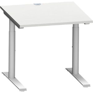 Schäfer Shop Genius Schreibtisch MODENA FLEX, 800 x 800 mm, lichtgrau