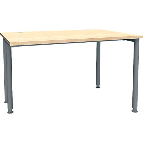 Schäfer Shop Genius Schreibtisch MODENA FLEX, Breite 1200 mm, einseitig verkürzt, Ahorn/anthrazit