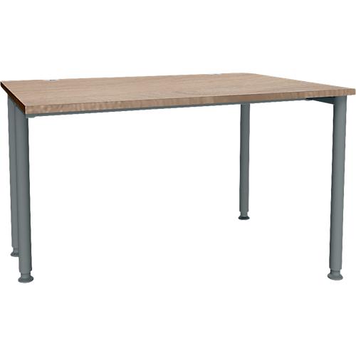 Schäfer Shop Genius Schreibtisch MODENA FLEX, Breite 1200 mm, einseitig verkürzt, Eiche/weißaluminium