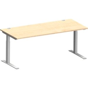 Schäfer Shop Genius Schreibtisch MODENA FLEX, C-Fuß-Rechteckrohr, B 1800 x T 800 mm, Ahorn/weißalu