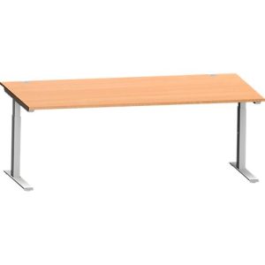 Schäfer Shop Genius Schreibtisch MODENA FLEX, C-Fuß-Rechteckrohr, B 2000 x T 1000 mm, Buche/weißalu